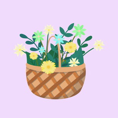 flowers in a basket