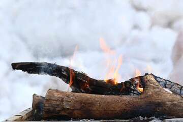wood on fire