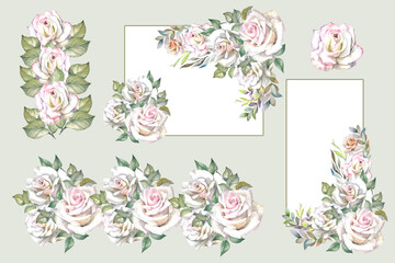 set of flowers frames