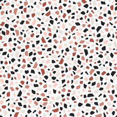 Terrazzo seamless pattern white background