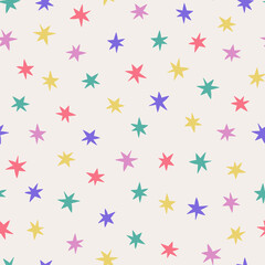 Fototapeta na wymiar Seamless pattern colorful stars