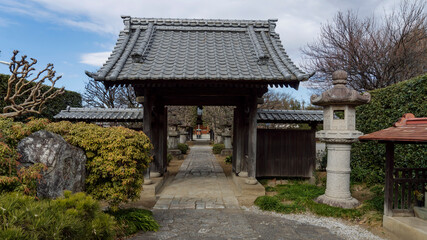 常楽寺の山門【河越氏館跡・上戸陣跡】／日本埼玉県川越市