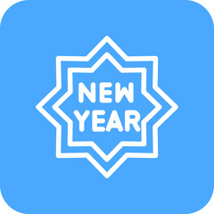 New Year Vector Icon Design Illustration