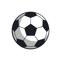 Fototapeta premium Soccer ball classic, vector flat image. Isolated illustration