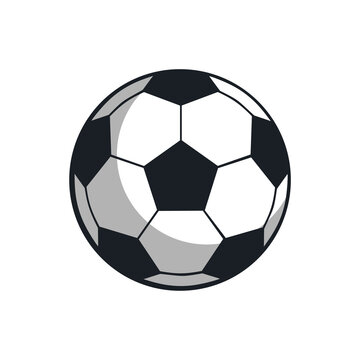 Soccer ball classic, vector flat image. Isolated illustration