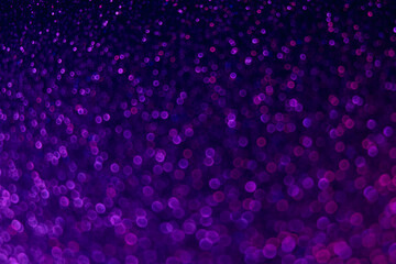 Bokeh light overlay. Neon sparkles. Glowing round flecks. Defocused ultraviolet purple blue pink...