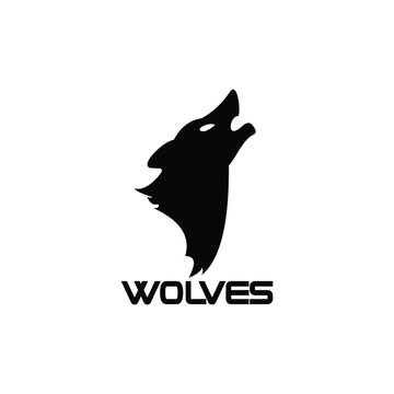 wild head wolf fierce face logo design inspiration