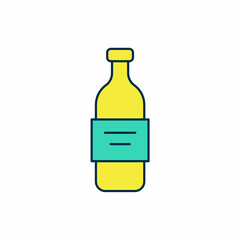 Filled outline Glass bottle of vodka icon isolated on white background. Vector