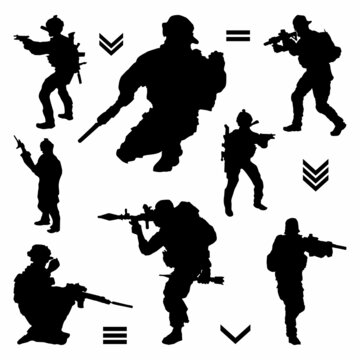 Army ready for combat, gun war, world peace, vector illustration