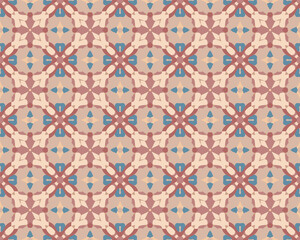 Fantasy abstract pattern, shades of soft red and blue. Seamless vector pattern