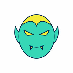 Filled outline Vampire icon isolated on white background. Happy Halloween party. Vector