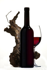 Rotwein Glas Flasche