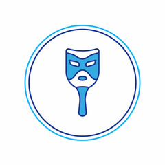 Filled outline Carnival mask icon isolated on white background. Masquerade party mask. Vector