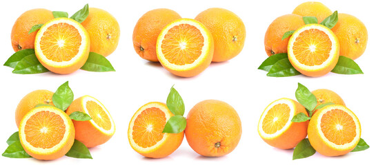 Fruit oranges on white isolated background