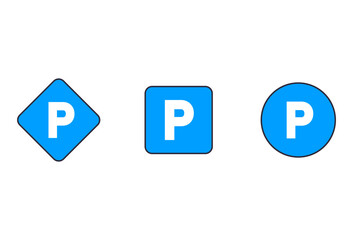 Parking set sign. Vector symbols on white background