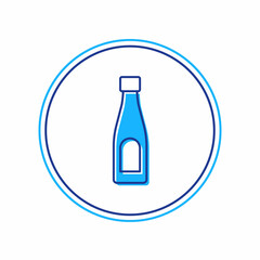 Filled outline Bottle of water icon isolated on white background. Soda aqua drink sign. Vector
