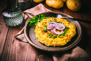 Tortilla - spanish omelette with potatoes and onions