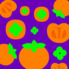 persimmon Fruit icon line background pattern vector image