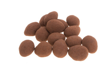 almond truffle in chocolate isolated