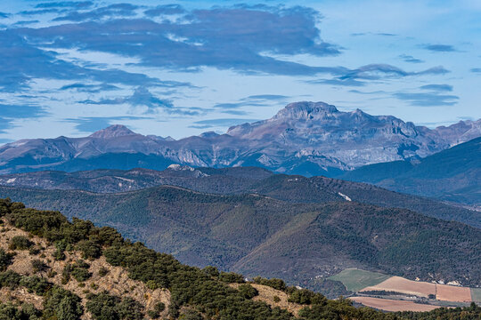 View from viewpoint Santa Cruz de la Seros, Huesca, Spain.