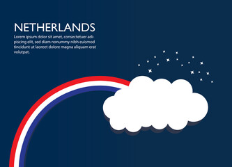 Flag of NETHERLANDS . ribbon. illustration. Premium Vector