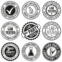 3rd party lab tested round badges. Sign for quality, consistency, purity and potency