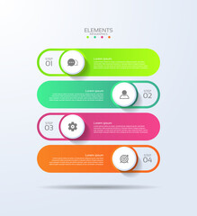 Gradient infographic business design elements with 4 step