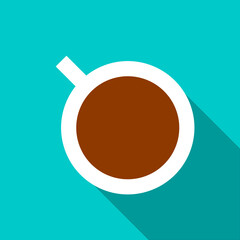 Vector Illustration Cup of Fresh Coffee. Flat Style. Decorative Design for Cafeteria, Posters, Banners, Cards