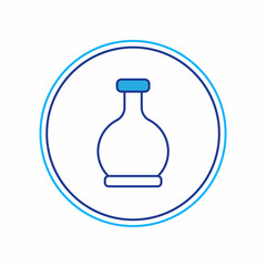 Filled outline Bottle with potion icon isolated on white background. Flask with magic potion. Happy Halloween party. Vector
