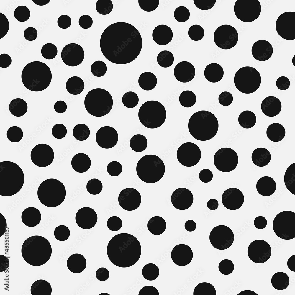 Aufkleber Black simple circles pattern. Seamless and vector circles different size.