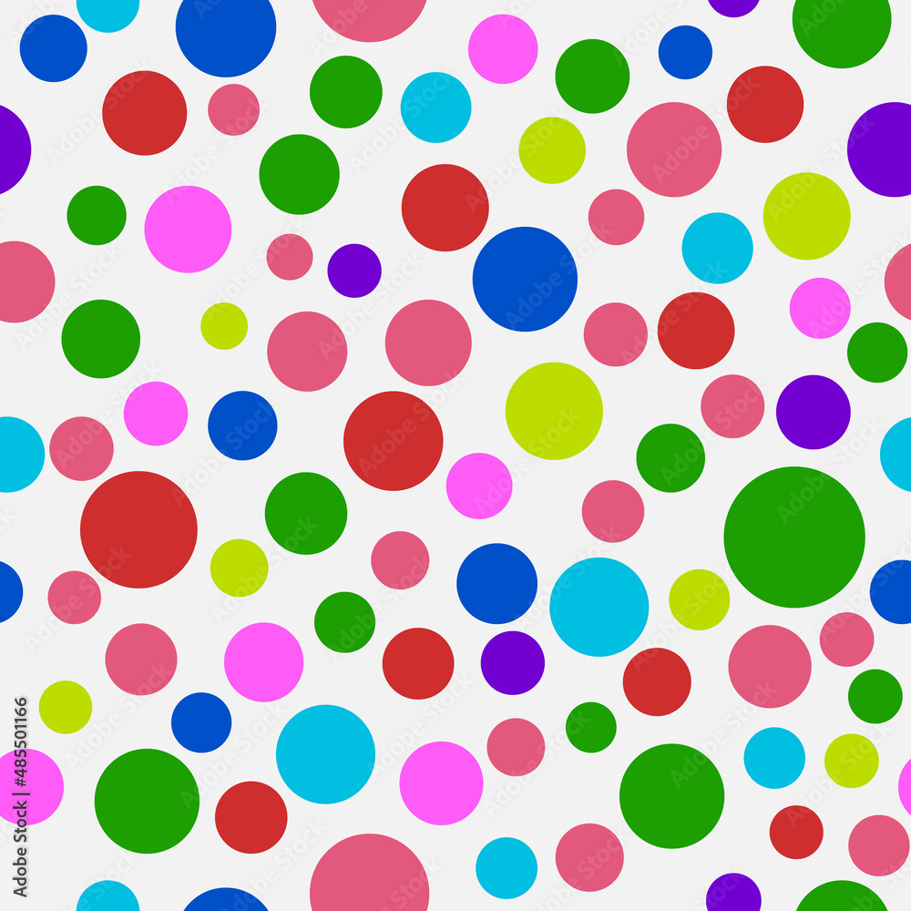 Poster color circles, seamless simple pattern with round multicolor shapes. vector.
