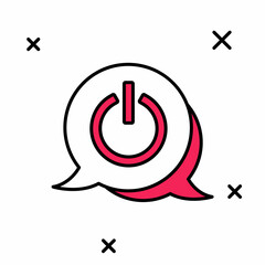 Filled outline Power button icon isolated on white background. Start sign. Vector