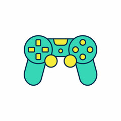 Filled outline Game controller or joystick for game console icon isolated on white background. Vector