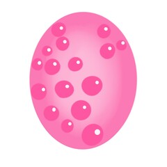 Pink egg for Easter with pink bubbles