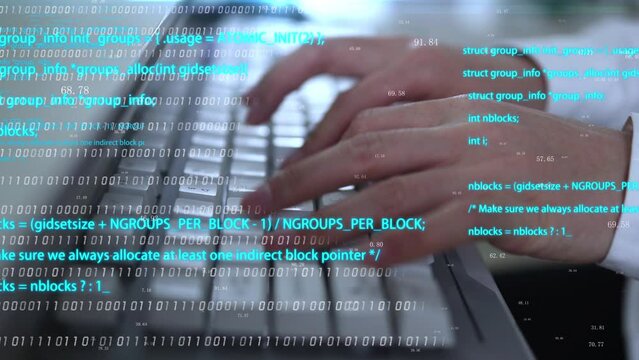 Programmers use computer keyboard typing to write hacker programming code.mo