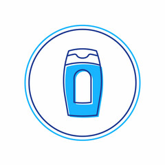 Filled outline Bottle of shampoo icon isolated on white background. Vector