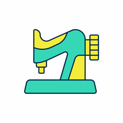 Filled outline Sewing machine icon isolated on white background. Vector