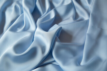 Obraz premium Beautiful draped silk fabric in blue.