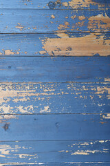 Fototapeta na wymiar 古い青色の板壁