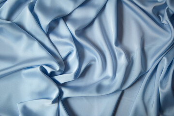 Beautiful draped silk fabric in blue.