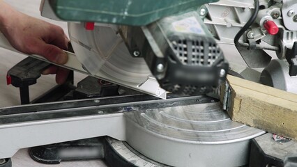 Cutting a profile with a grinder during repair work. Repair