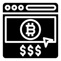 BITCOIN glyph icon,linear,outline,graphic,illustration