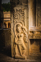 Complex Sculpture at Tanjore Big Temple or Brihadeshwara Temple was built by King Raja Raja Cholan...