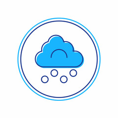 Filled outline Hail cloud icon isolated on white background. Vector