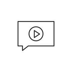 Bubble pop up of video advertising icon. High quality black vector illustration.