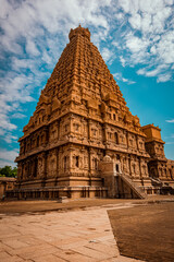 Tanjore Big Temple or Brihadeshwara Temple was built by King Raja Raja Cholan in Thanjavur, Tamil...