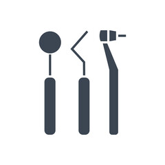 Dental Tool Related Vector Glyph Icon. Dental Tools sign. Isolated on White Background