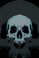 Head skull artwork vector illustration