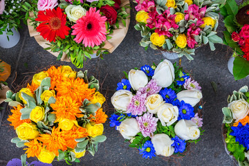 Flowers at a flower market
