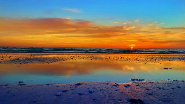 Beautiful Florida Sunset Beach Waves
